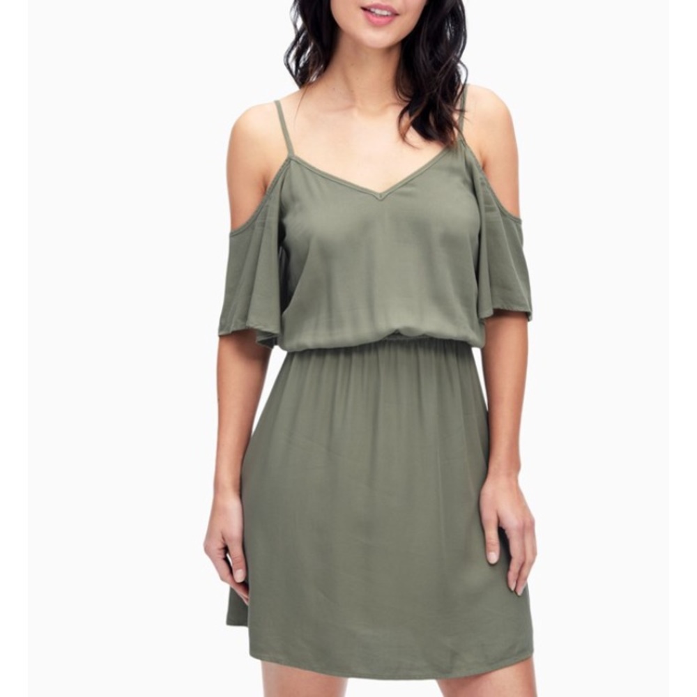 Splendid olive cold shoulder dress